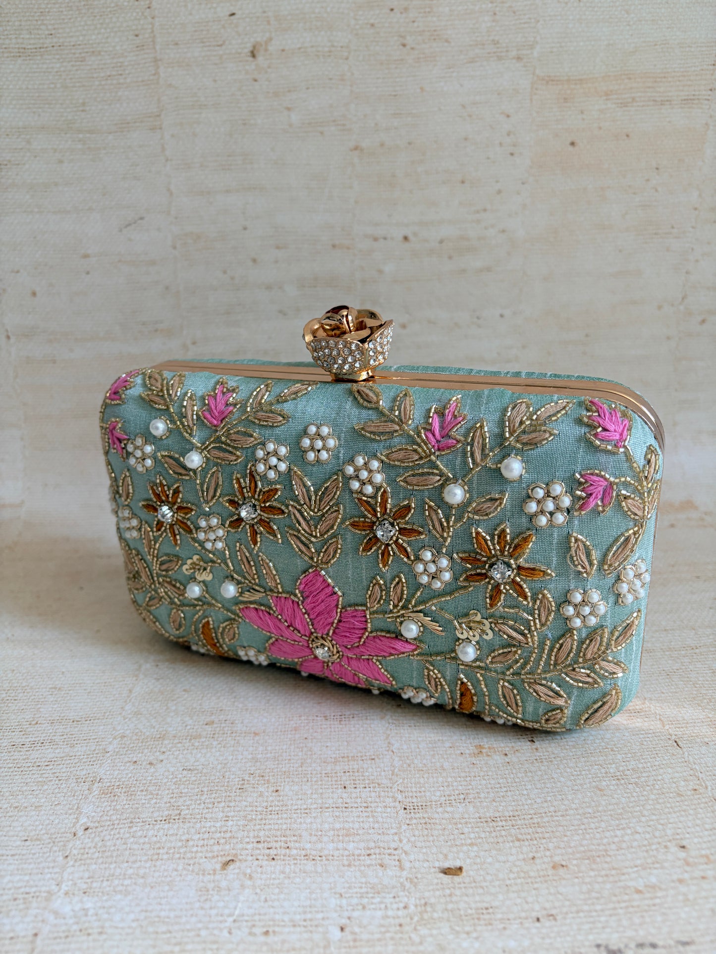 Amelia Green Rectangular Clutch (ST11203)