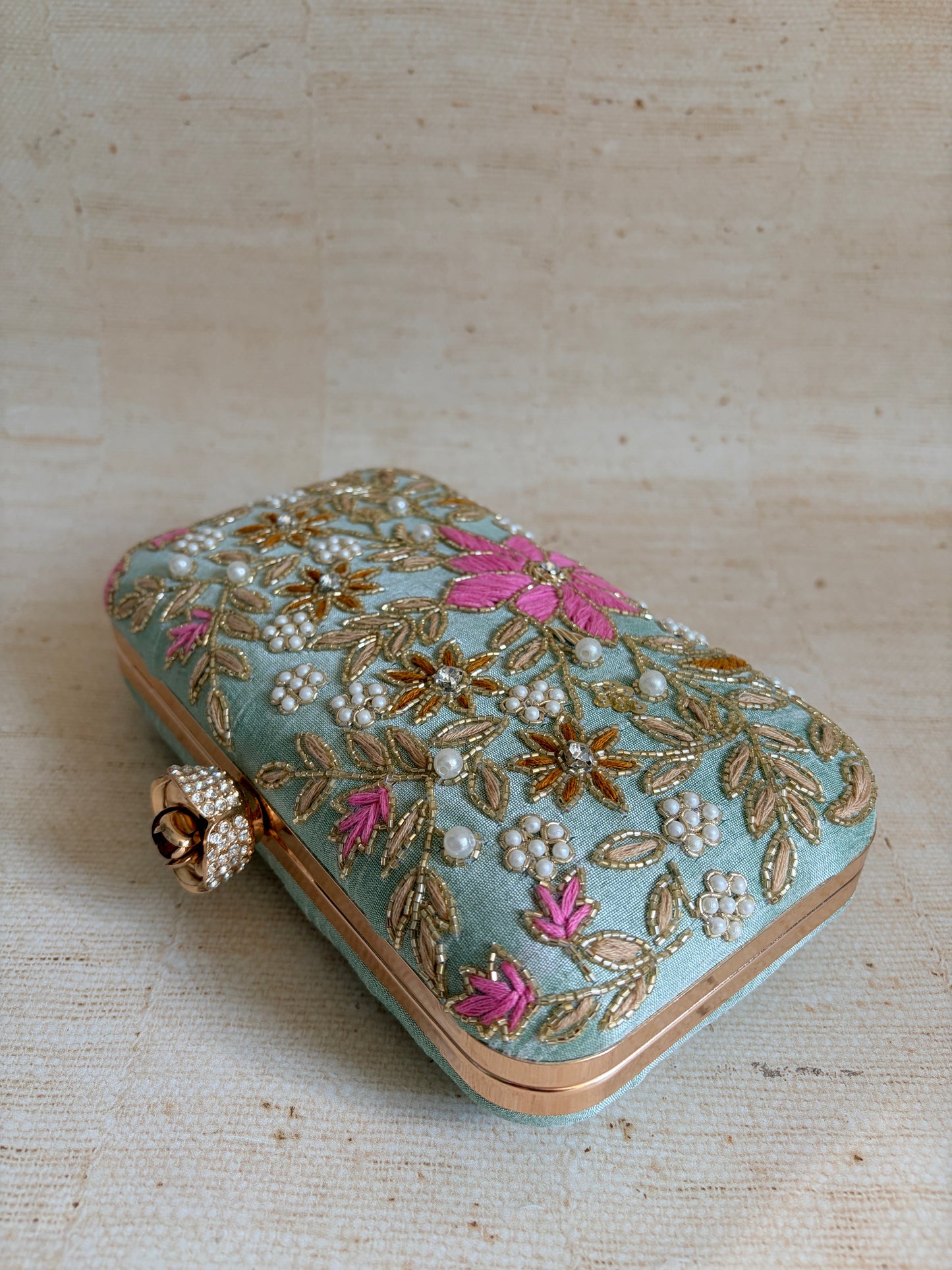Amelia Green Rectangular Clutch (ST11203)
