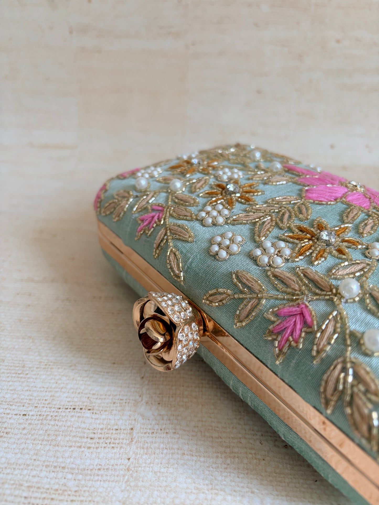 Amelia Green Rectangular Clutch (ST11203)