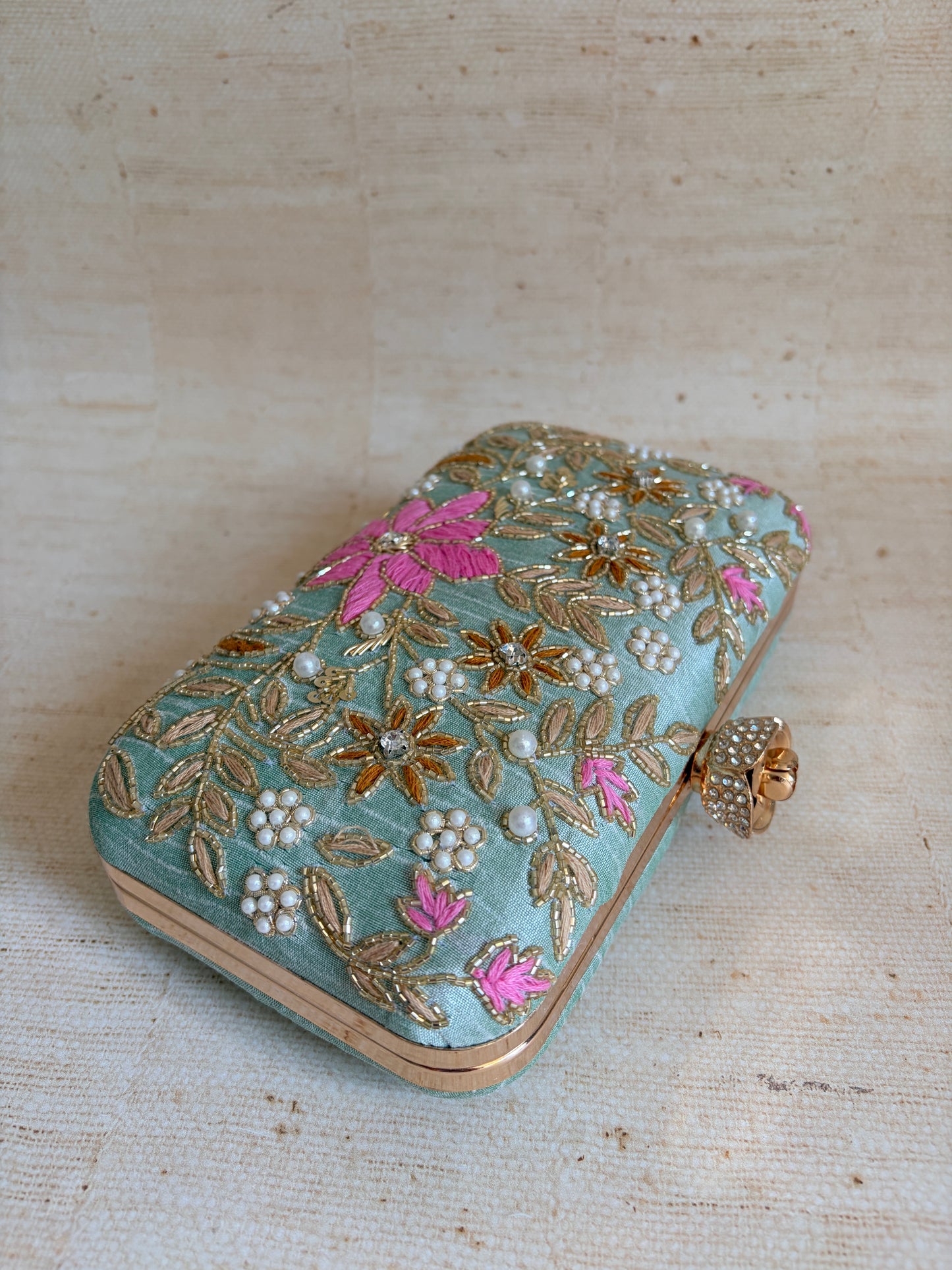 Amelia Green Rectangular Clutch (ST11203)