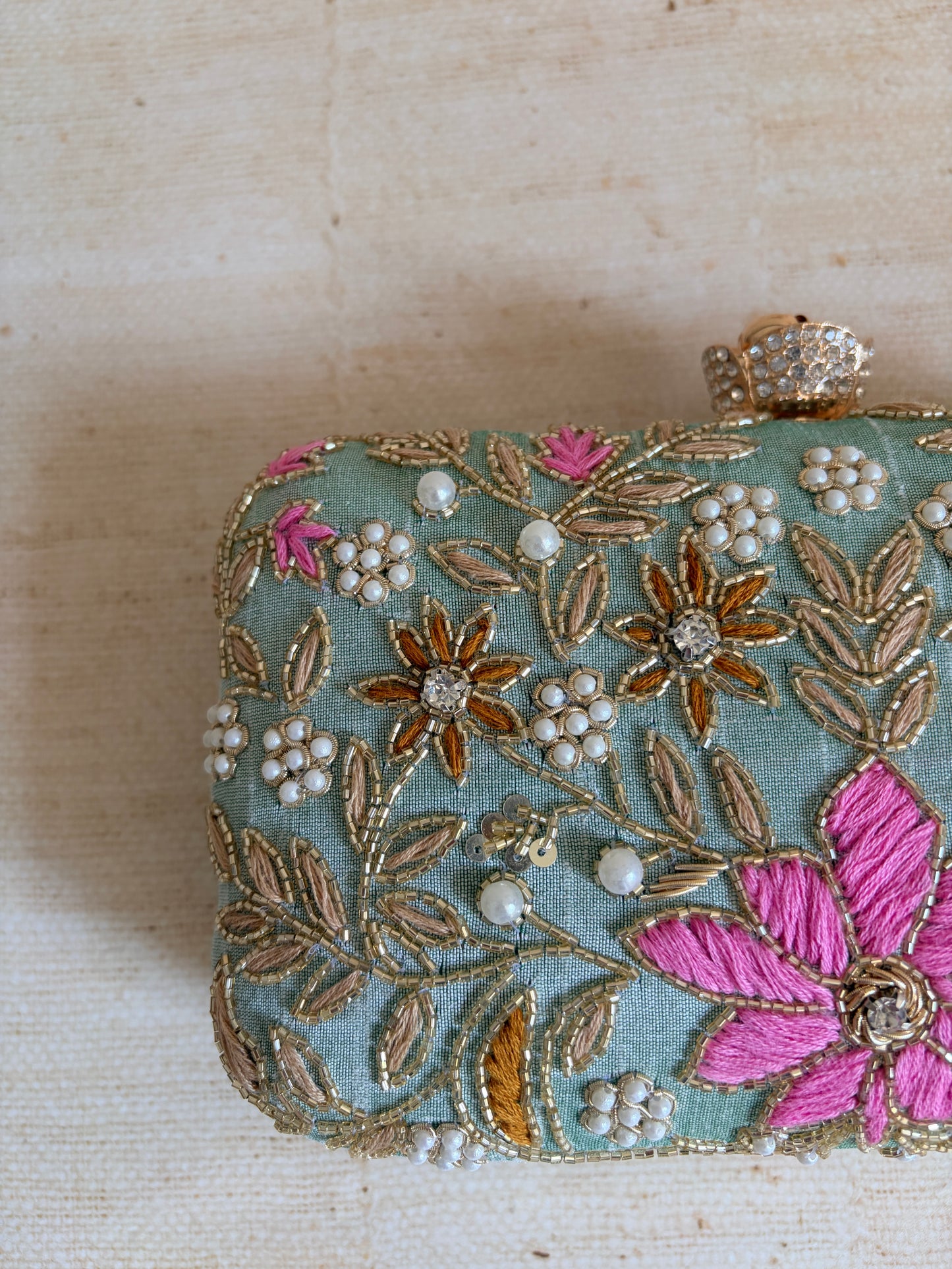Amelia Green Rectangular Clutch (ST11203)