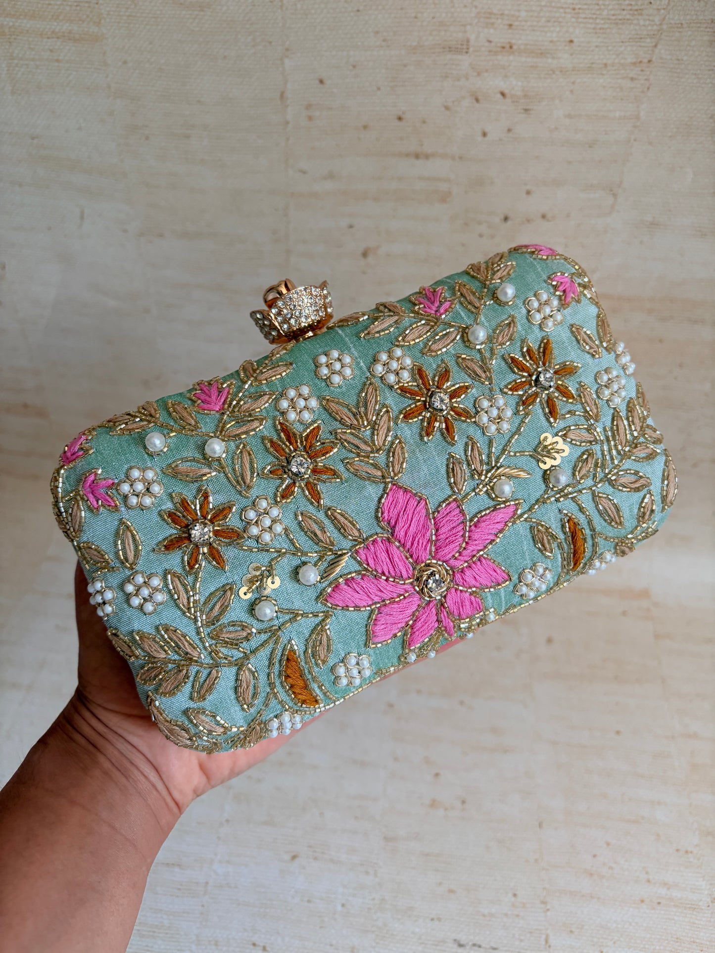 Amelia Green Rectangular Clutch (ST11203)