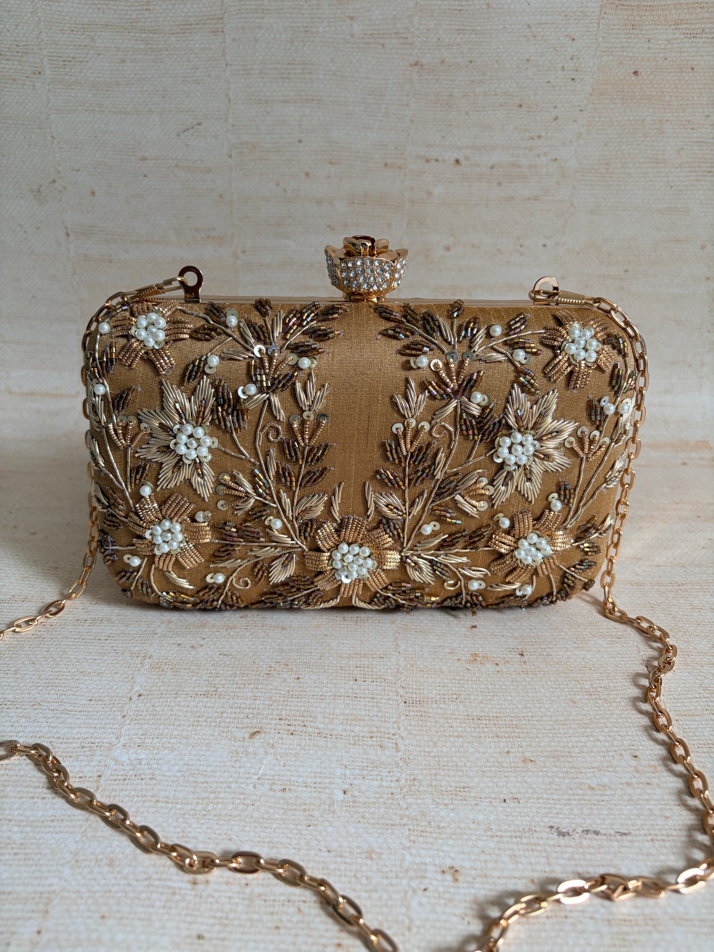 Pasha Rectangular Clutch (ST1135) (Gold)