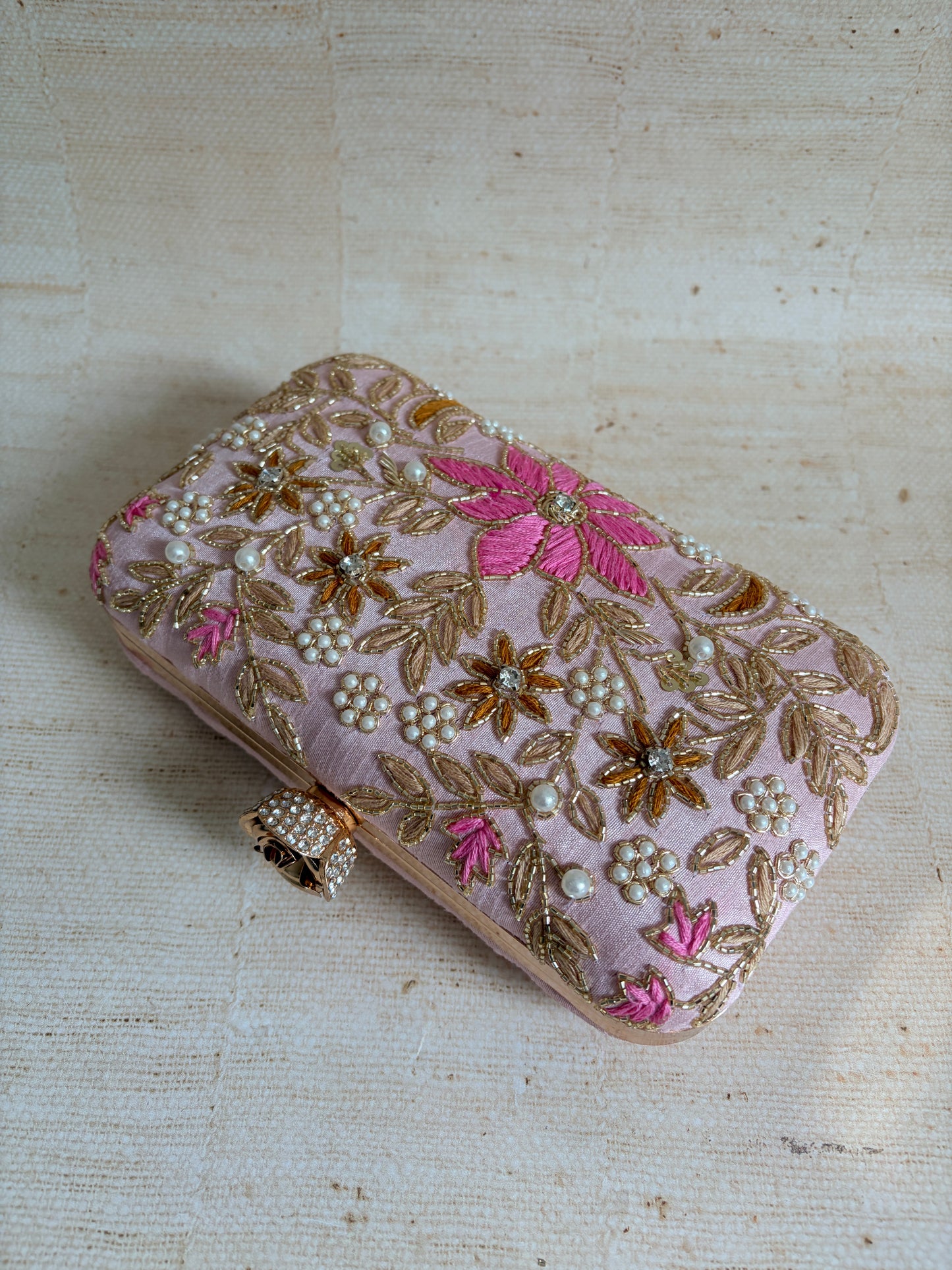 Amelia Pink Rectangular Clutch (ST1203)