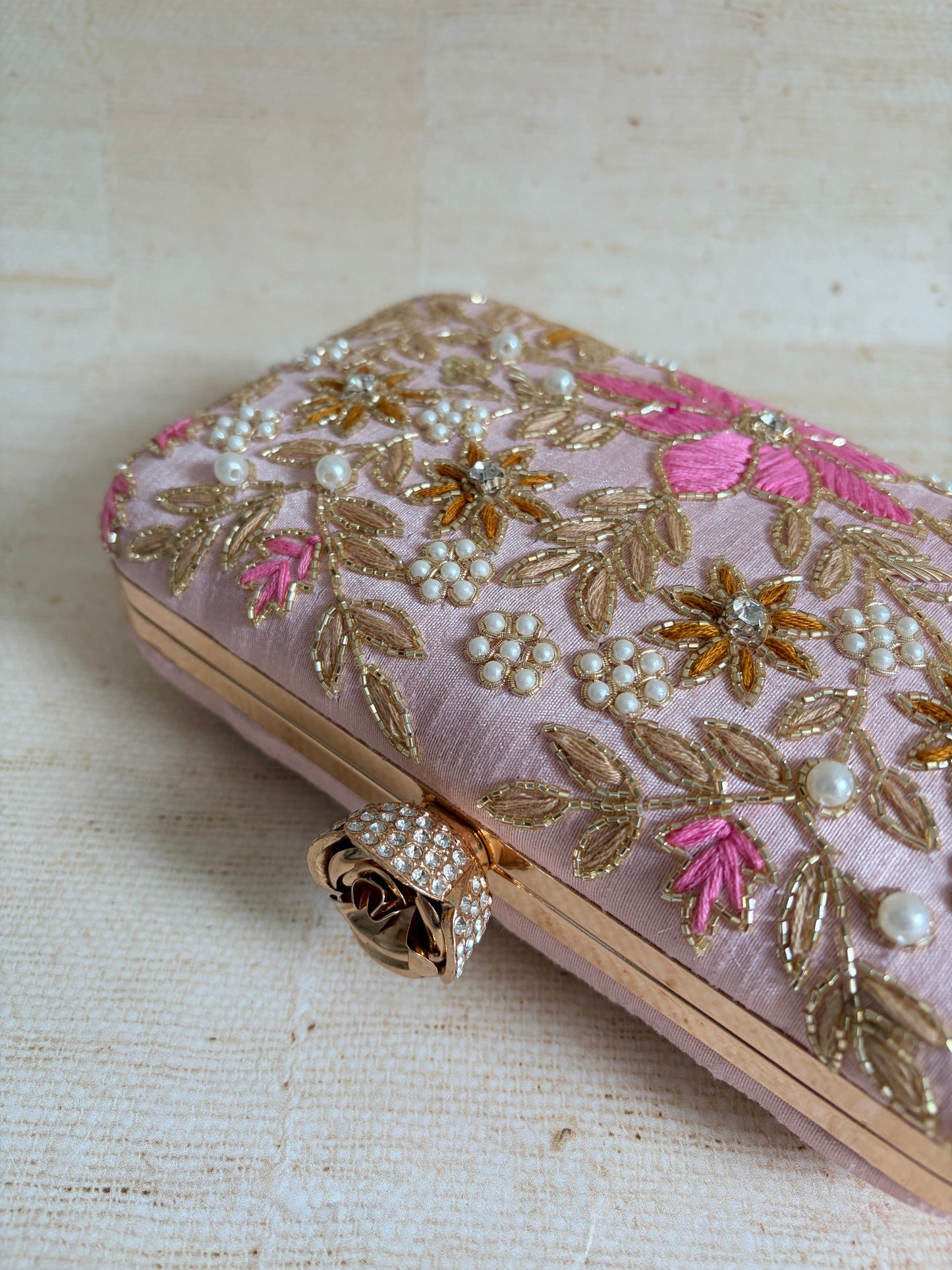 Amelia Pink Rectangular Clutch (ST1203)