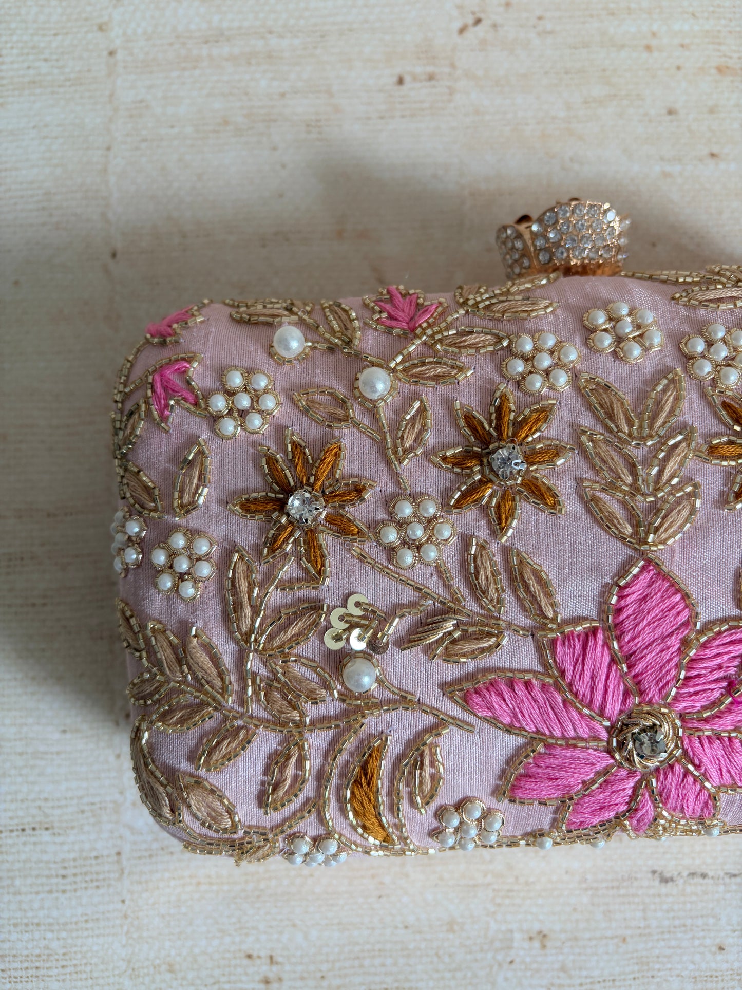 Amelia Pink Rectangular Clutch (ST1203)