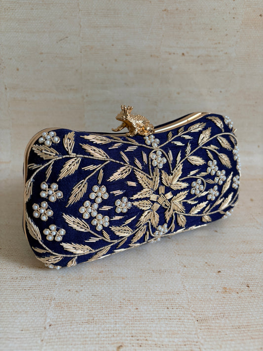 Milani (Rectangular Clutch) (Navy Blue) (ST263)
