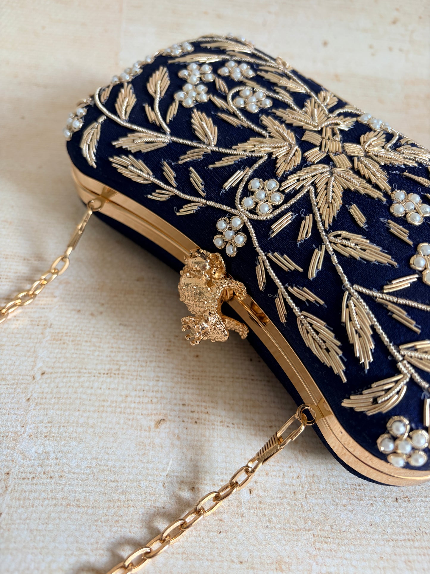 Milani (Rectangular Clutch) (Navy Blue) (ST263)