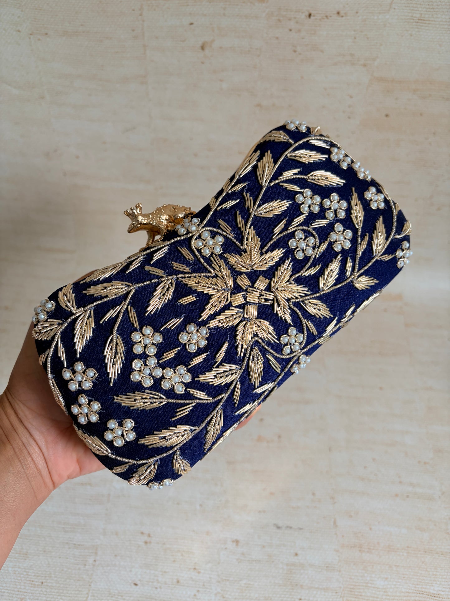 Milani (Rectangular Clutch) (Navy Blue) (ST263)