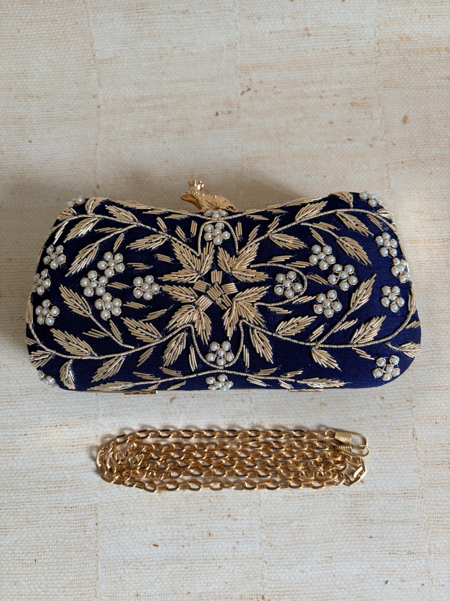 Milani (Rectangular Clutch) (Navy Blue) (ST263)
