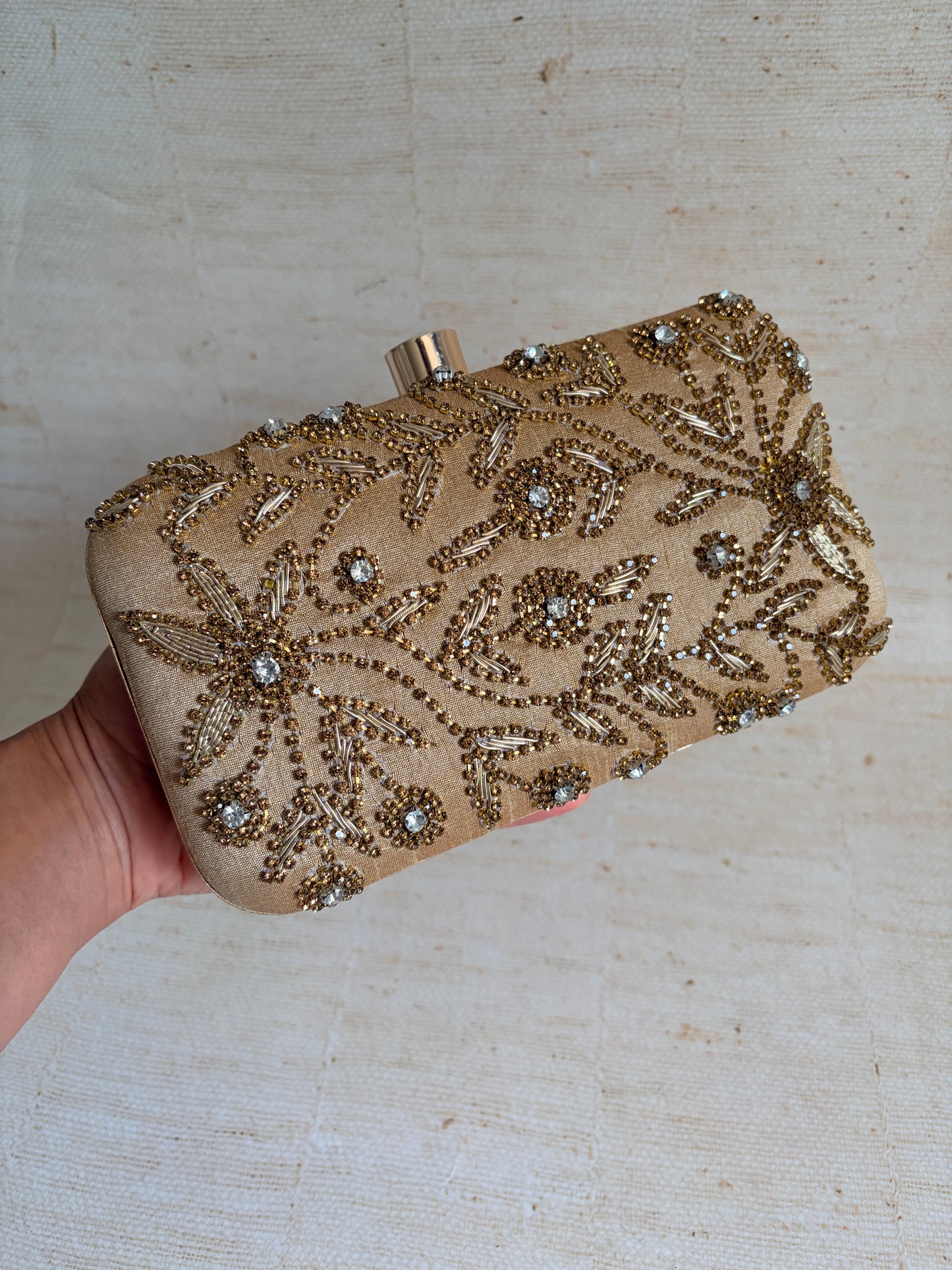 Calcutta Rectangular Clutch (ST1004) (Gold)
