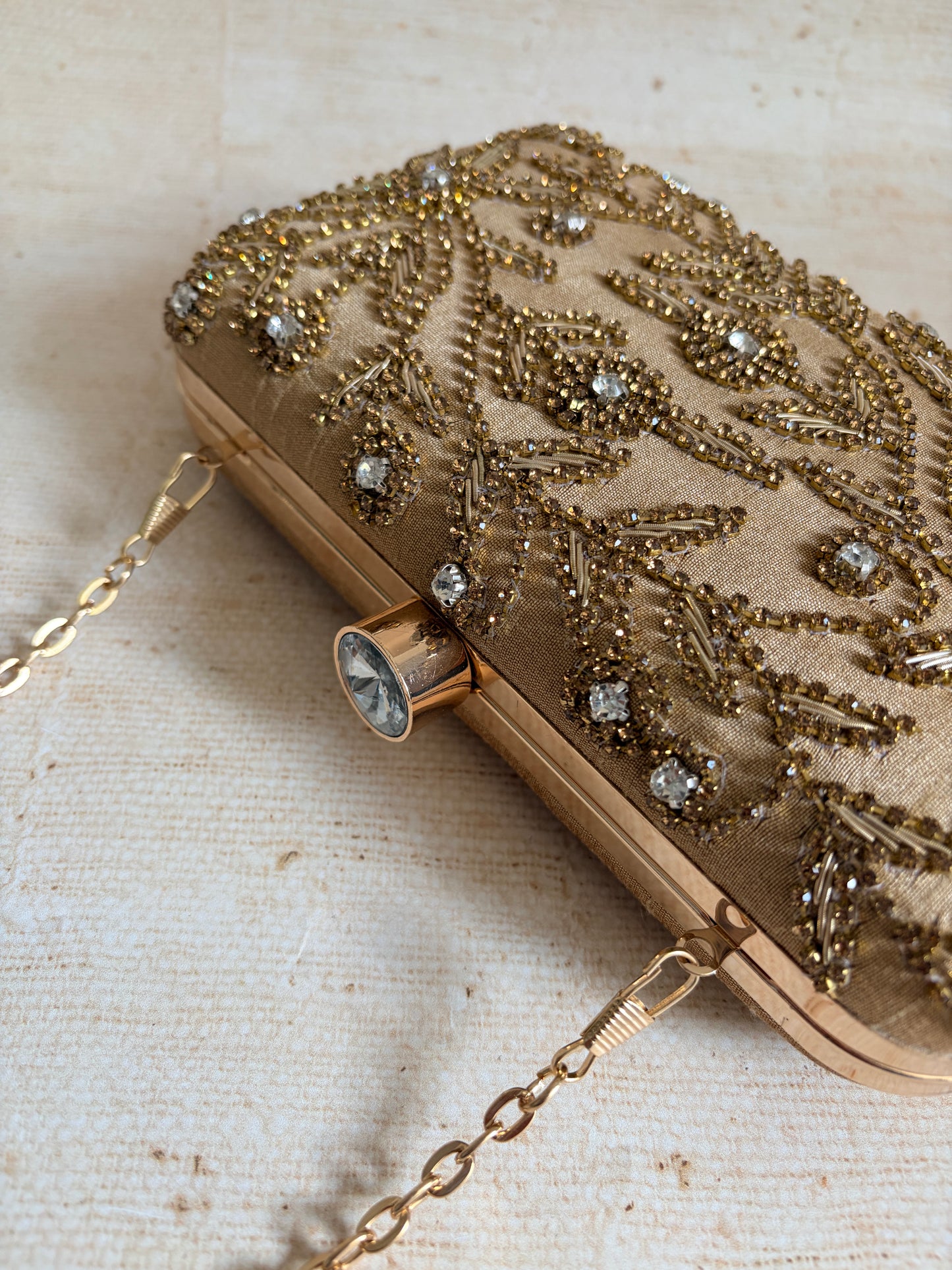 Calcutta Rectangular Clutch (ST1004) (Gold)