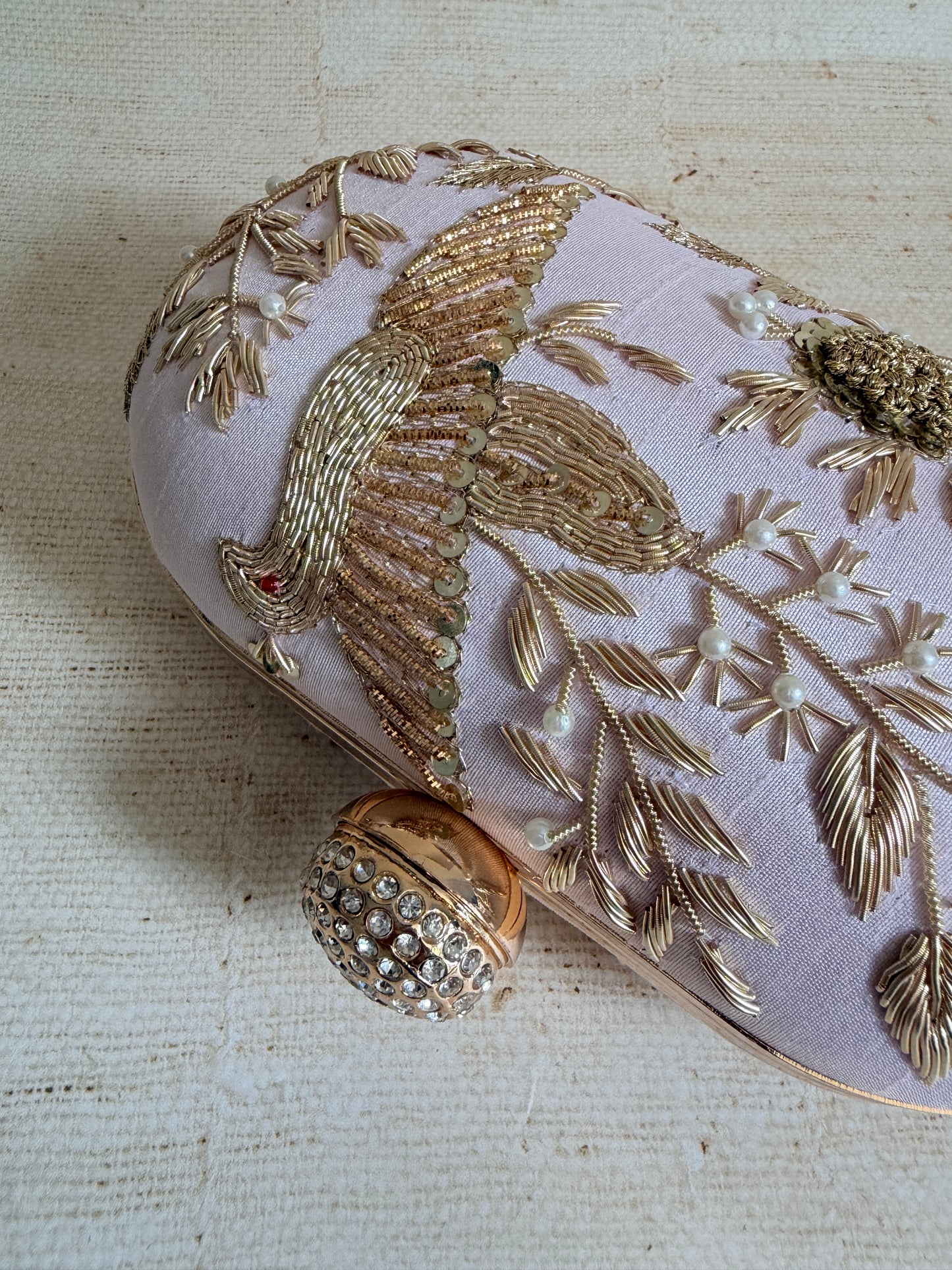 Pink Bird Oval Clutch (ST1139)