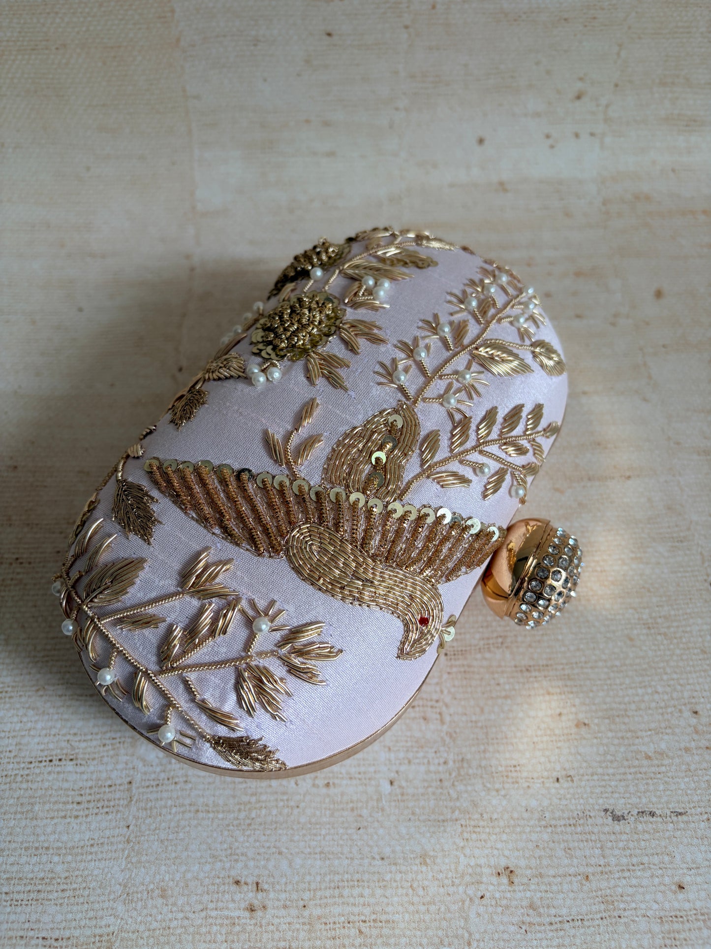 Pink Bird Oval Clutch (ST1139)