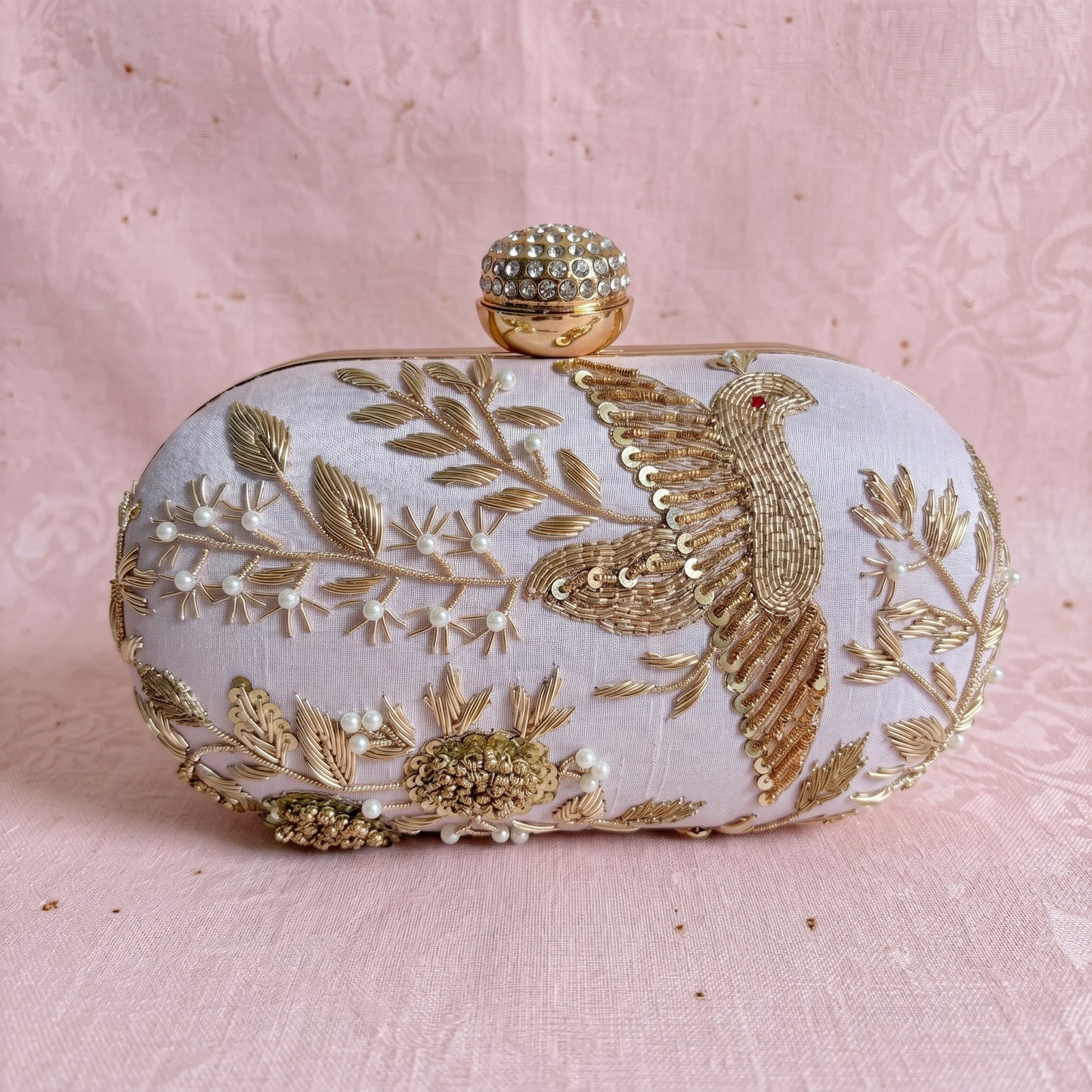 Pink Bird Oval Clutch (ST1139)