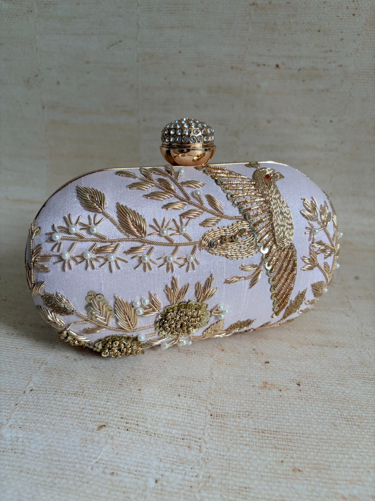 Pink Bird Oval Clutch (ST1139)