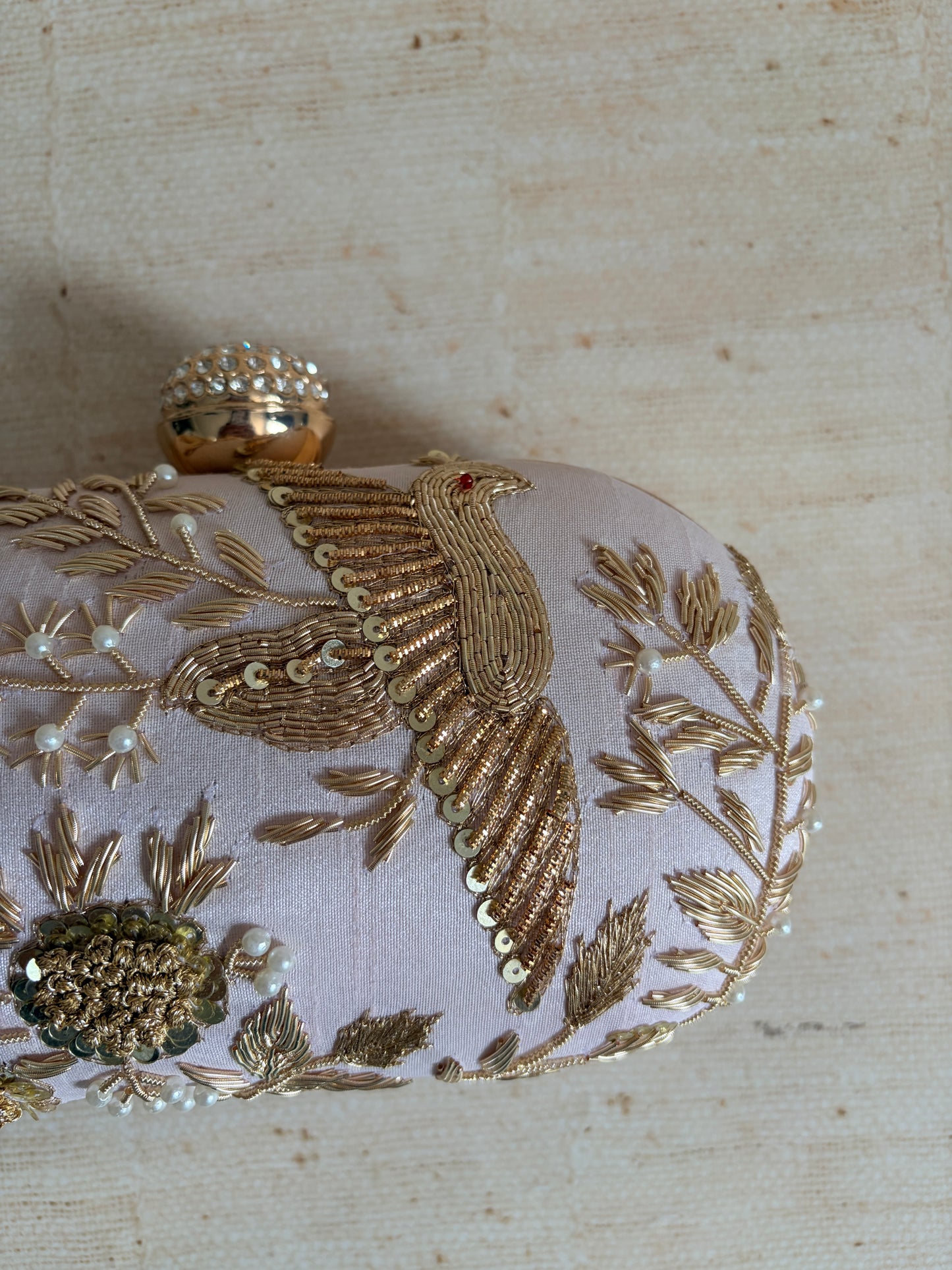 Pink Bird Oval Clutch (ST1139)