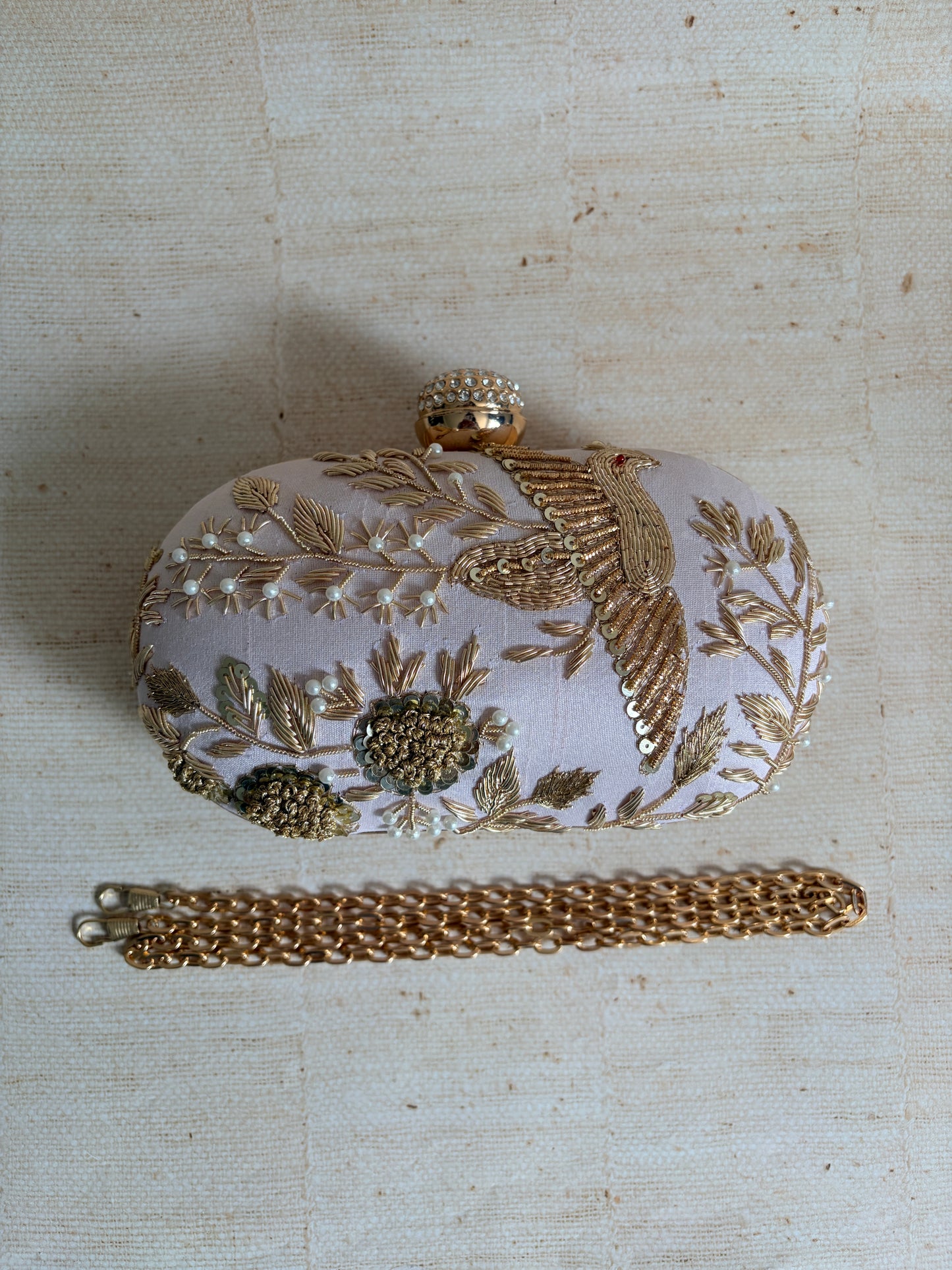 Pink Bird Oval Clutch (ST1139)