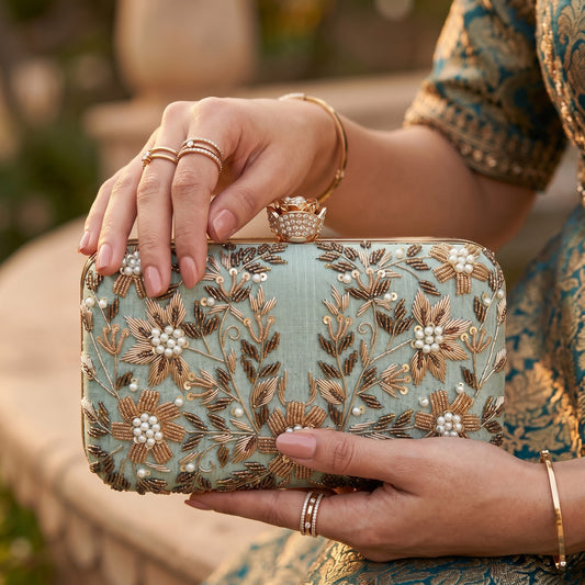 Pasha Rectangular Clutch (ST1135) (Mint Green)
