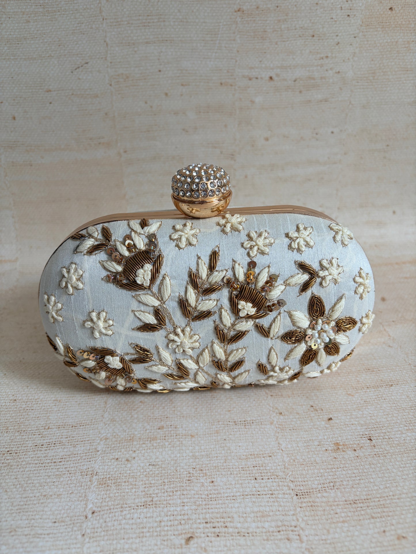 Margot Oval Off White Clutch (ST1206)