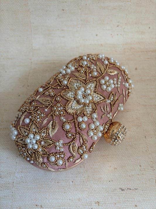 Blush Oval Pink Clutch (ST1208)