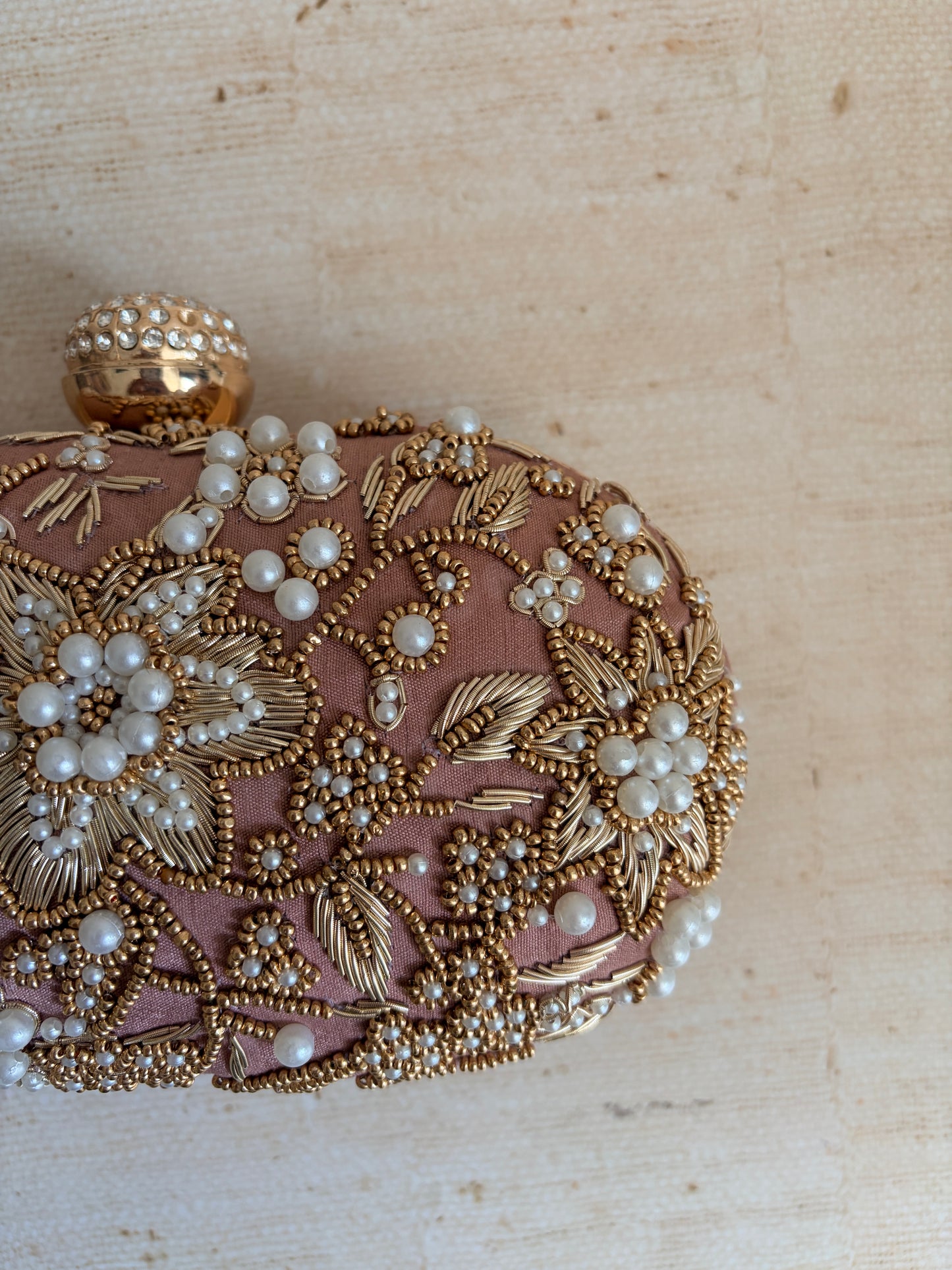 Blush Oval Pink Clutch (ST1208)