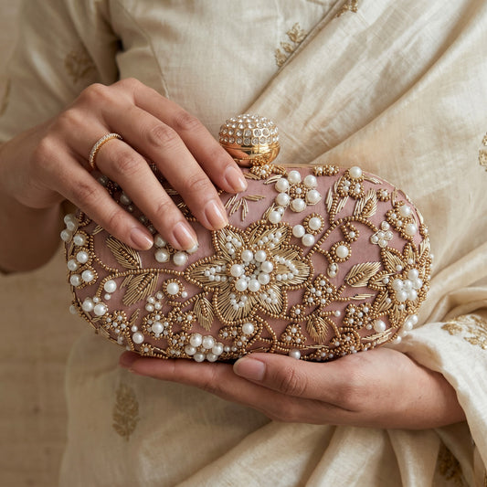 Blush Oval Pink Clutch (ST1208)