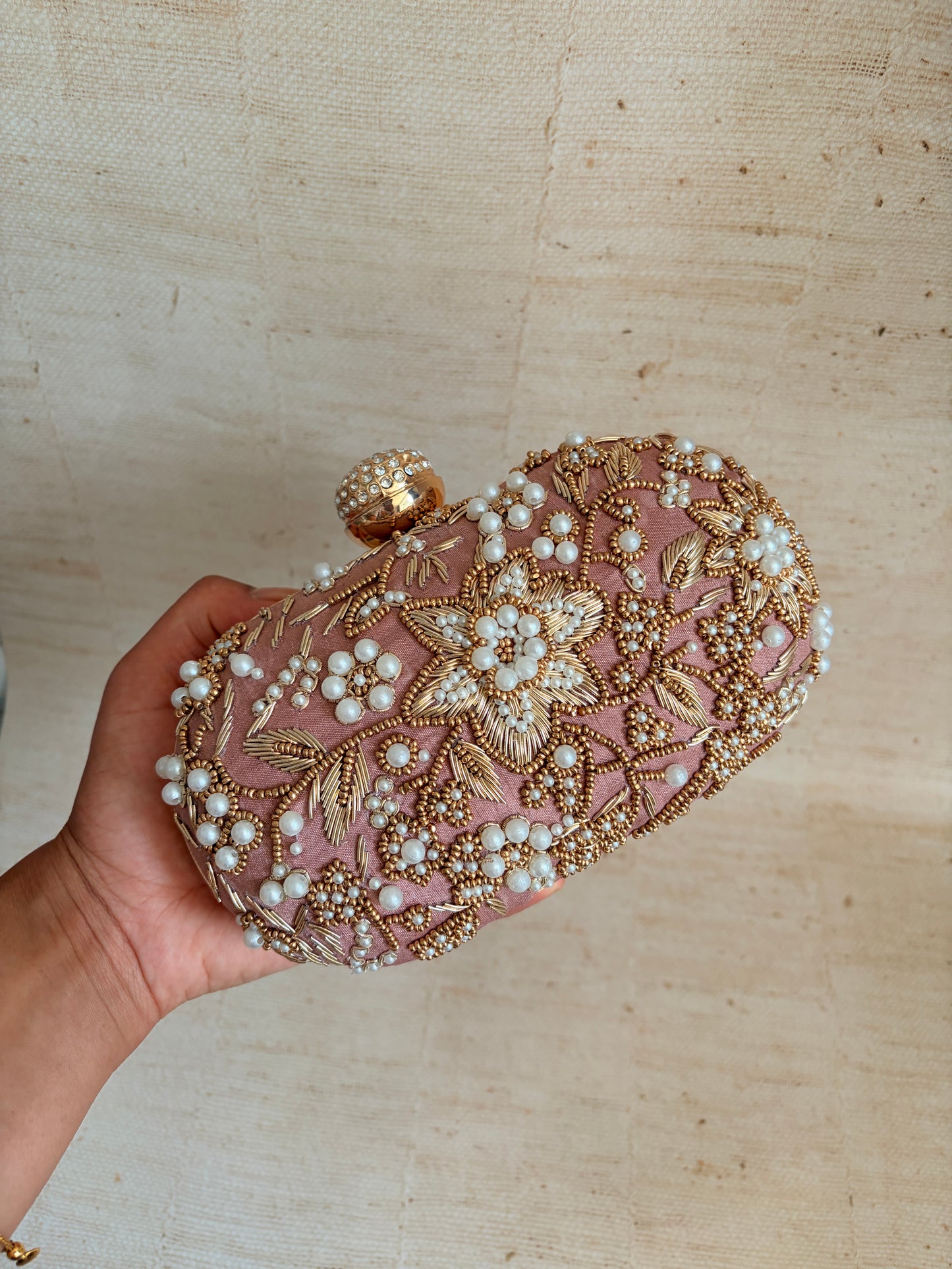 Blush Oval Pink Clutch (ST1208)