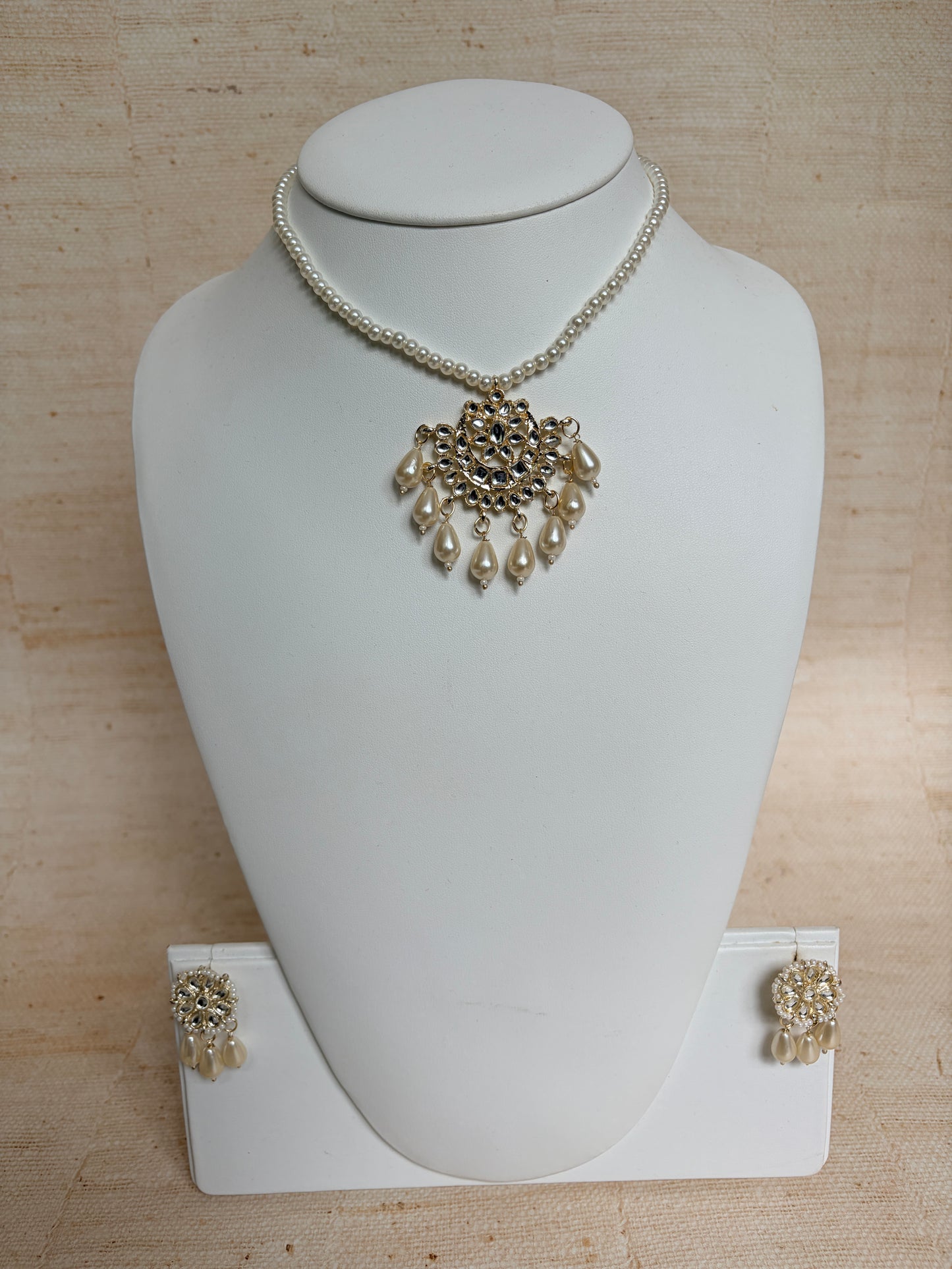 Naima 18K Gold Plated Kundan Pearl Jewellery Set (ST755)