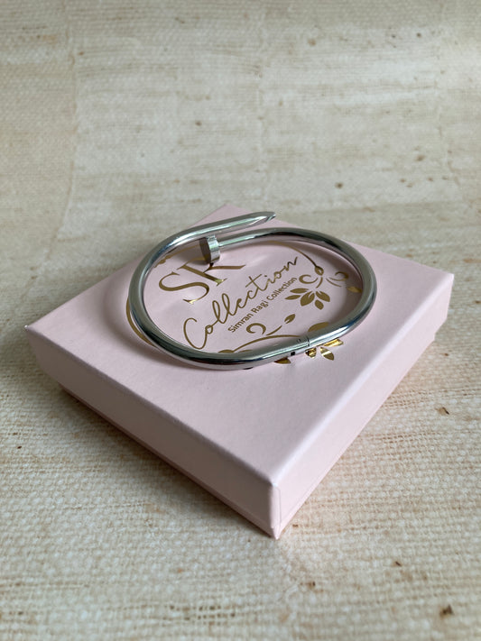Silver Nail Bangle/Bracelet (ST831)