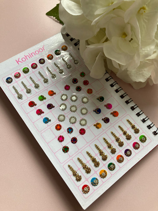 Antique And Silver Mixed Designs 6 Page Bindi Booklet (ST983)