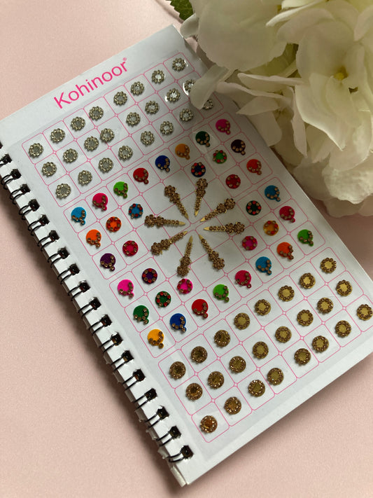 Antique And Silver Mixed Designs 6 Page Bindi Booklet (ST983)