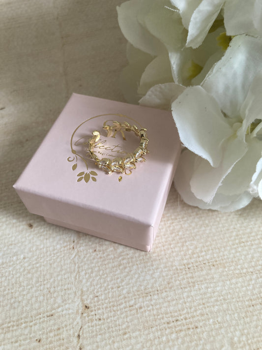 Adjustable Gold Silver Vine Leaf Ring (ST988)