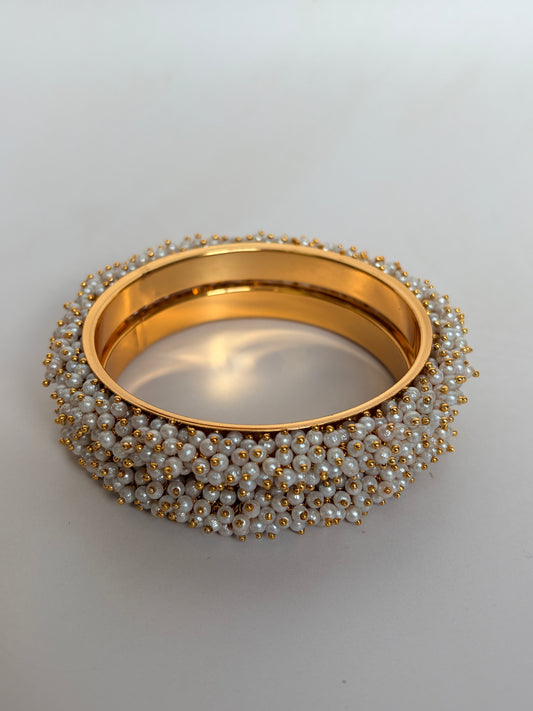 Lata Gold Plated Pearl Bangle Set 2.8 (ST121)
