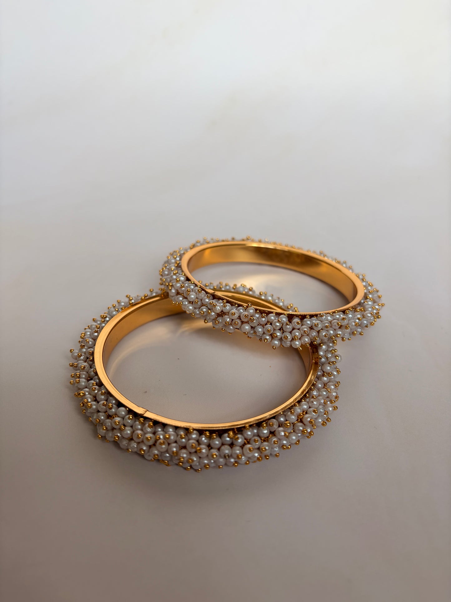 Lata Gold Plated Pearl Bangle Set 2.6 (ST121)