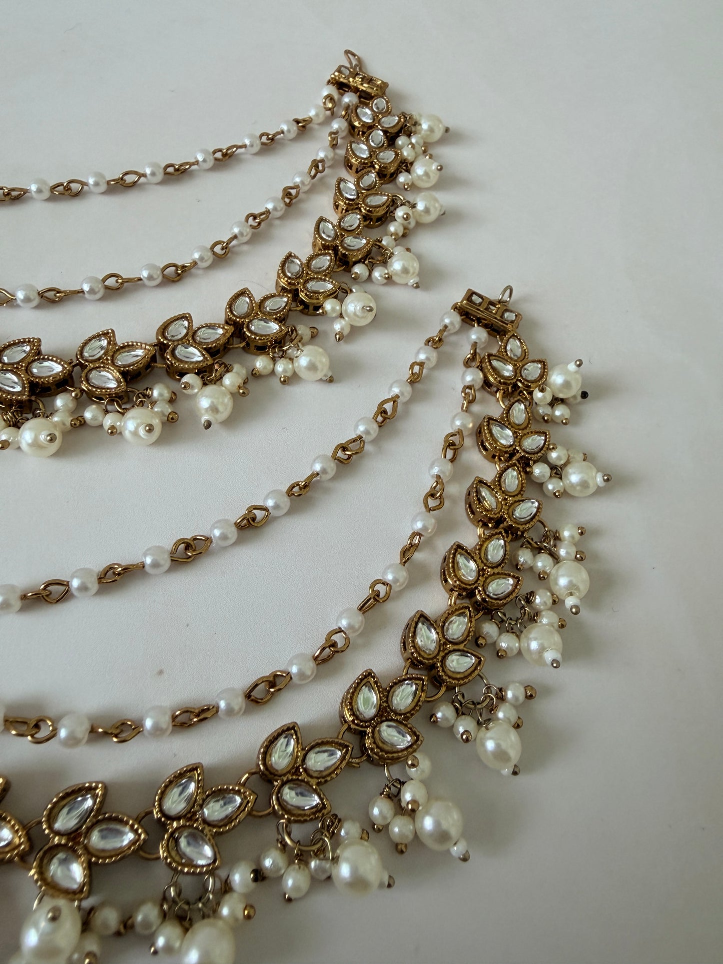 Antique Gold Pearl Ear Chains/Kaan Chain (ST1086)
