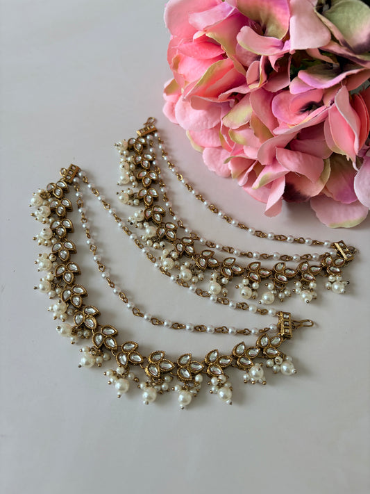 Antique Gold Pearl Ear Chains/Kaan Chain (ST1086)