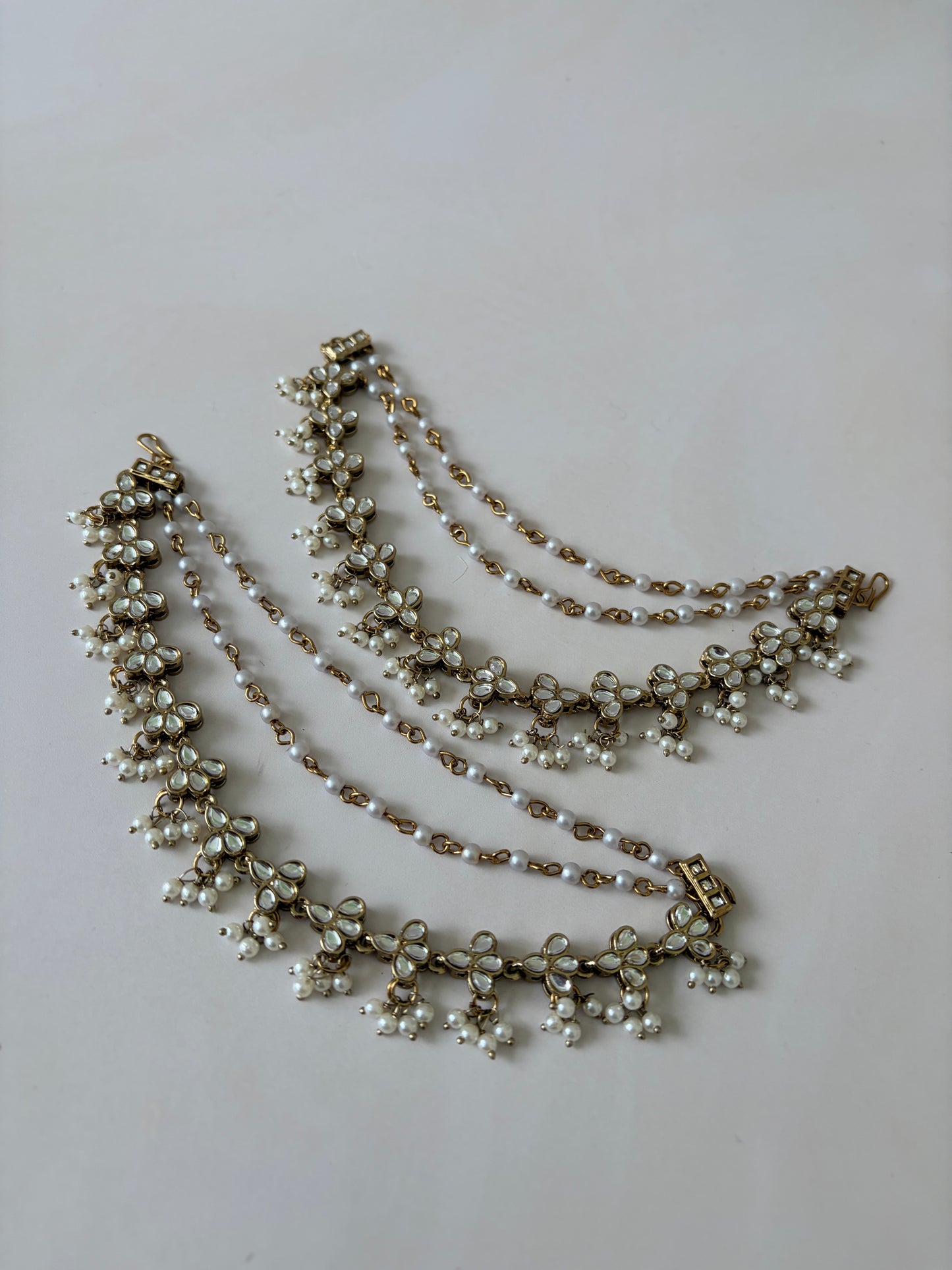 Antique Gold Pearl Ear Chains/Kaan Chain (ST1147)