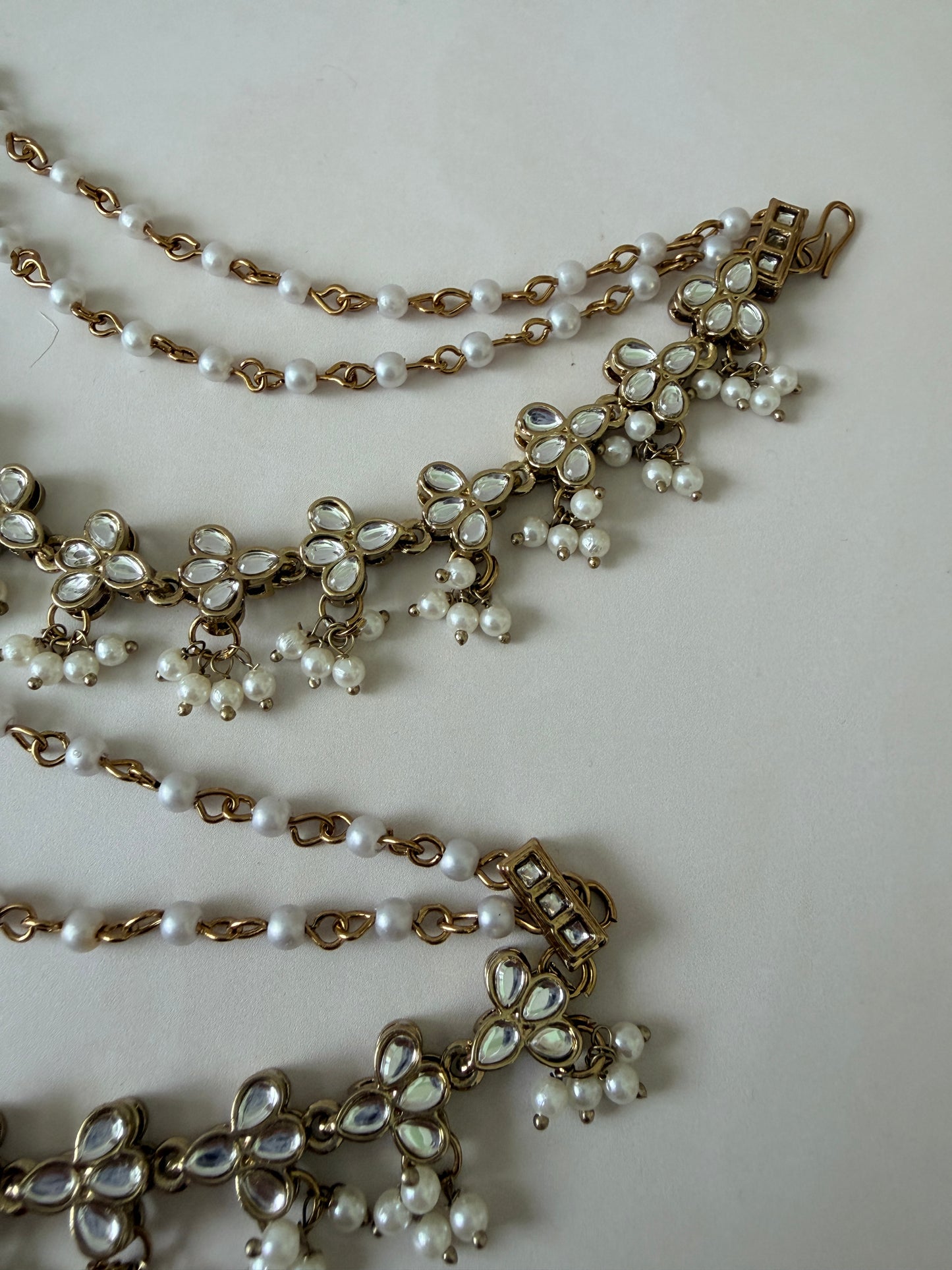Antique Gold Pearl Ear Chains/Kaan Chain (ST1147)