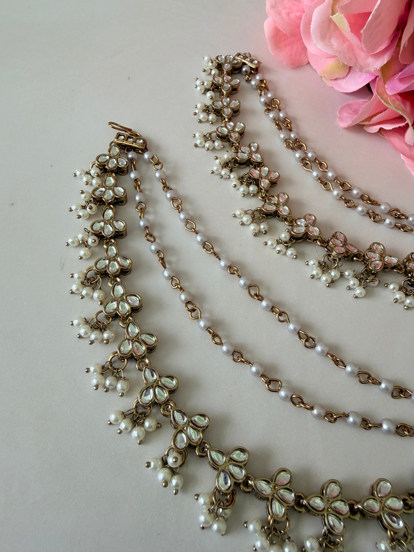 Antique Gold Pearl Ear Chains/Kaan Chain (ST1147)