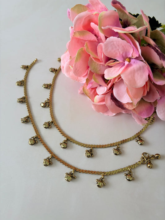 Antique Gold Ghungaroo Anklets/Payal (ST1198)