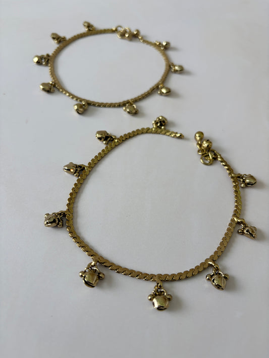 Antique Gold Ghungaroo Anklets/Payal (ST1198)