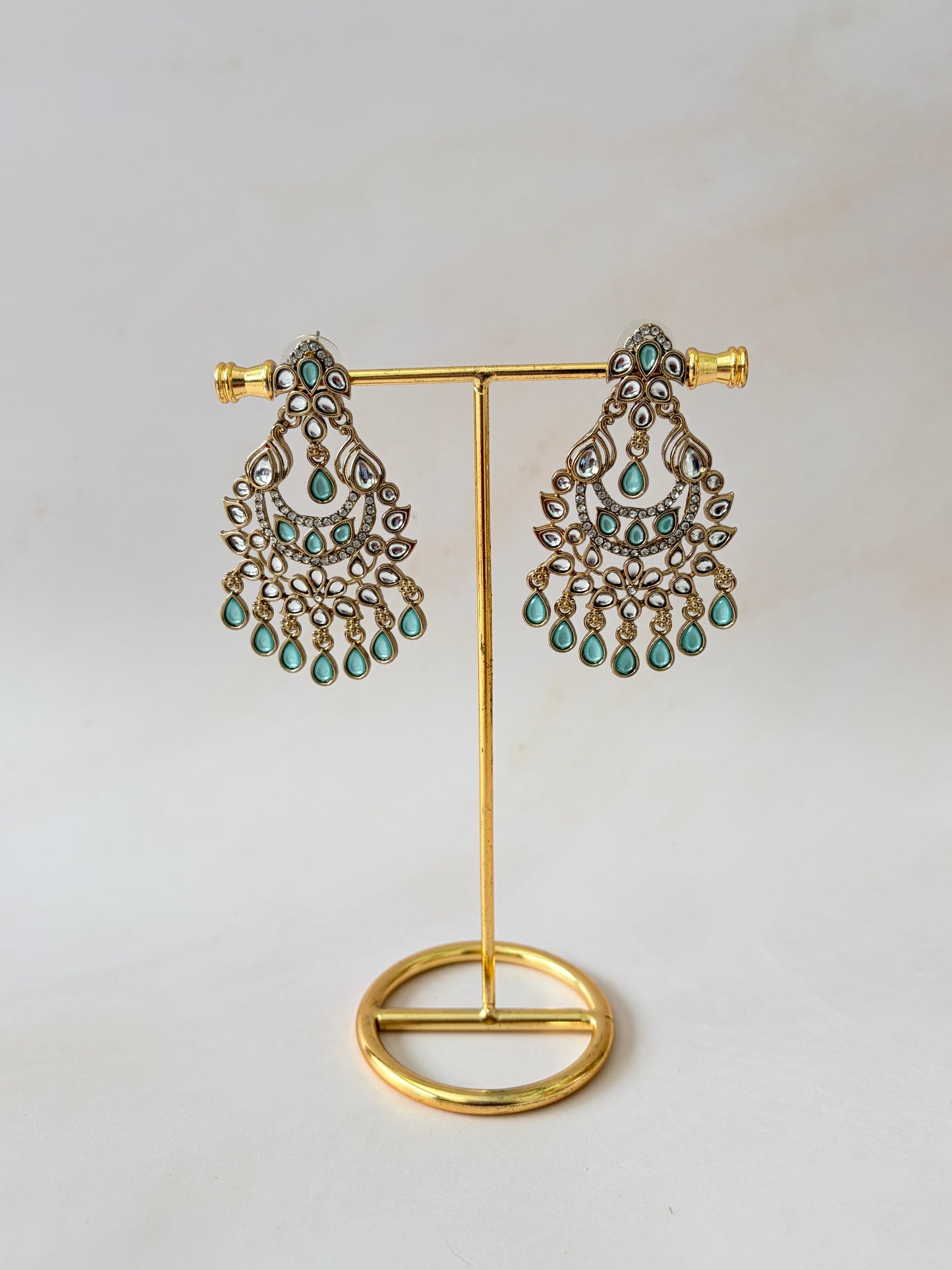 Avni Kundan Earrings (ST1219) (Blue)