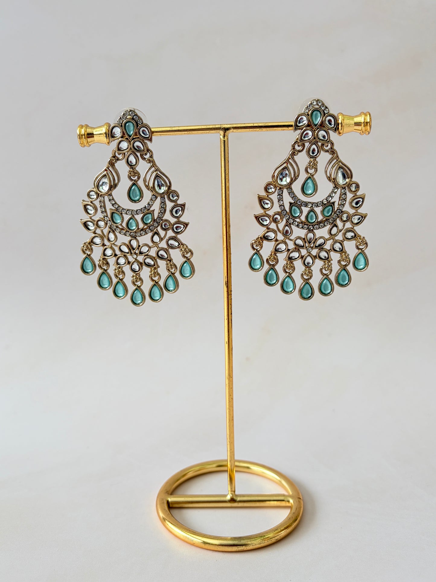 Avni Kundan Earrings (ST1219) (Blue)
