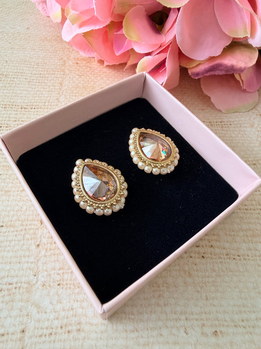 Maya Antique Gold Stud Earrings (ST1035)