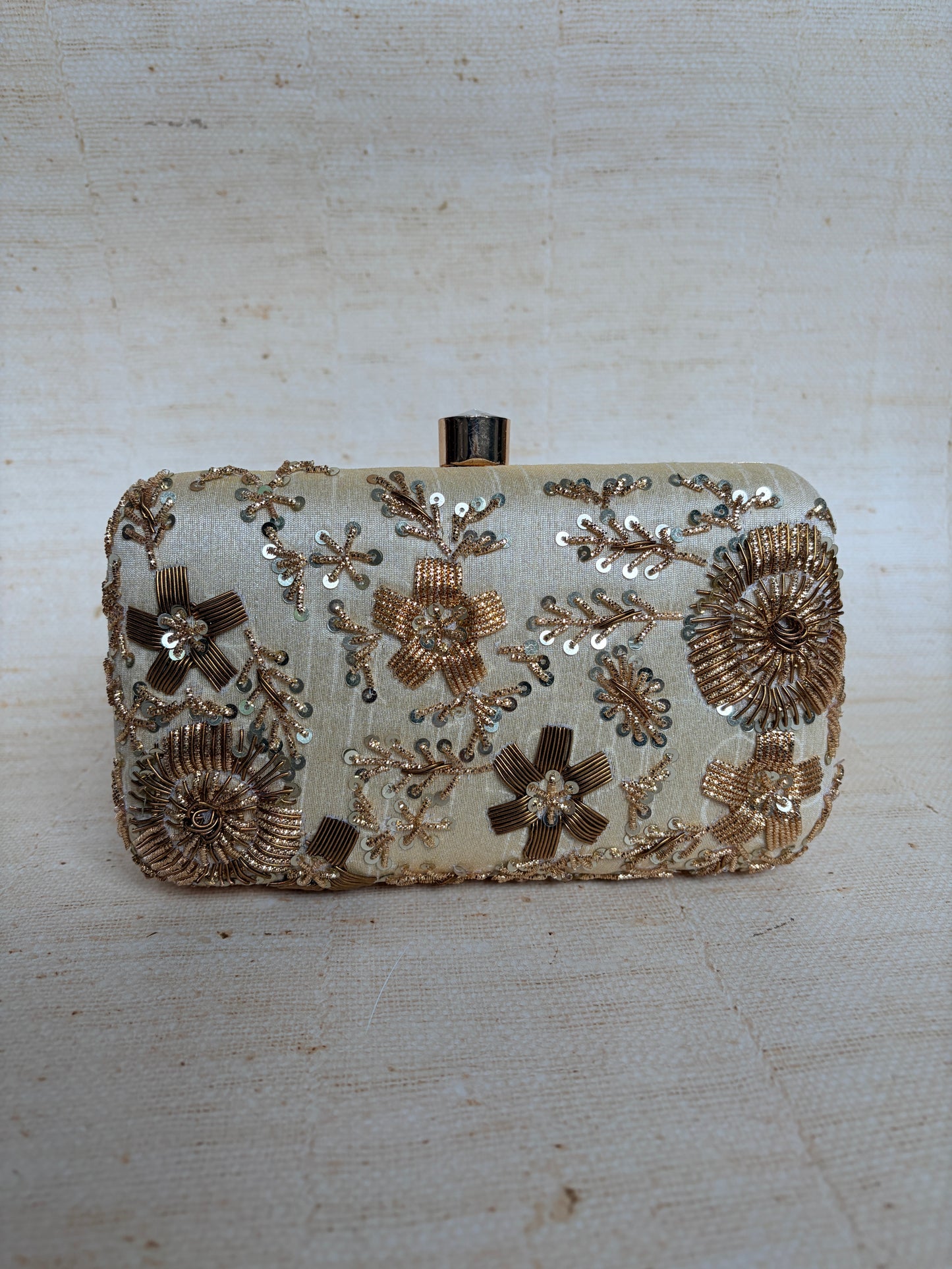 Faryal Rectangular Clutch (Gold) (ST139)