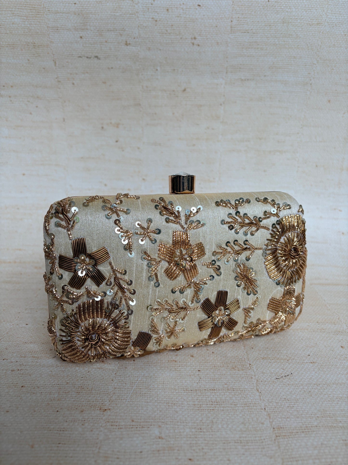 Faryal Rectangular Clutch (Gold) (ST139)