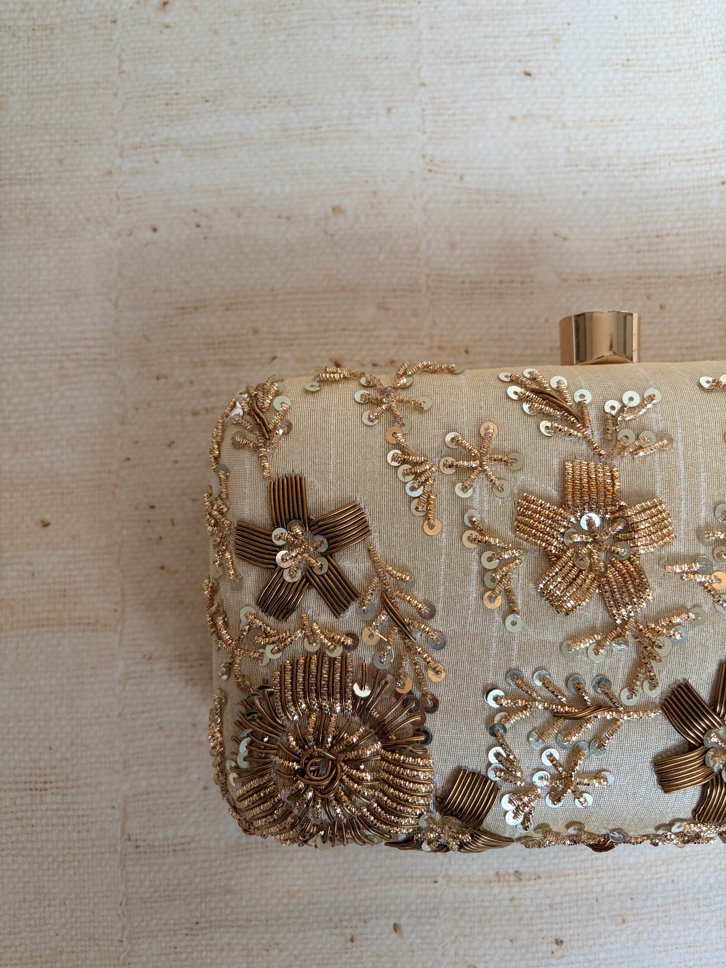 Faryal Rectangular Clutch (Gold) (ST139)
