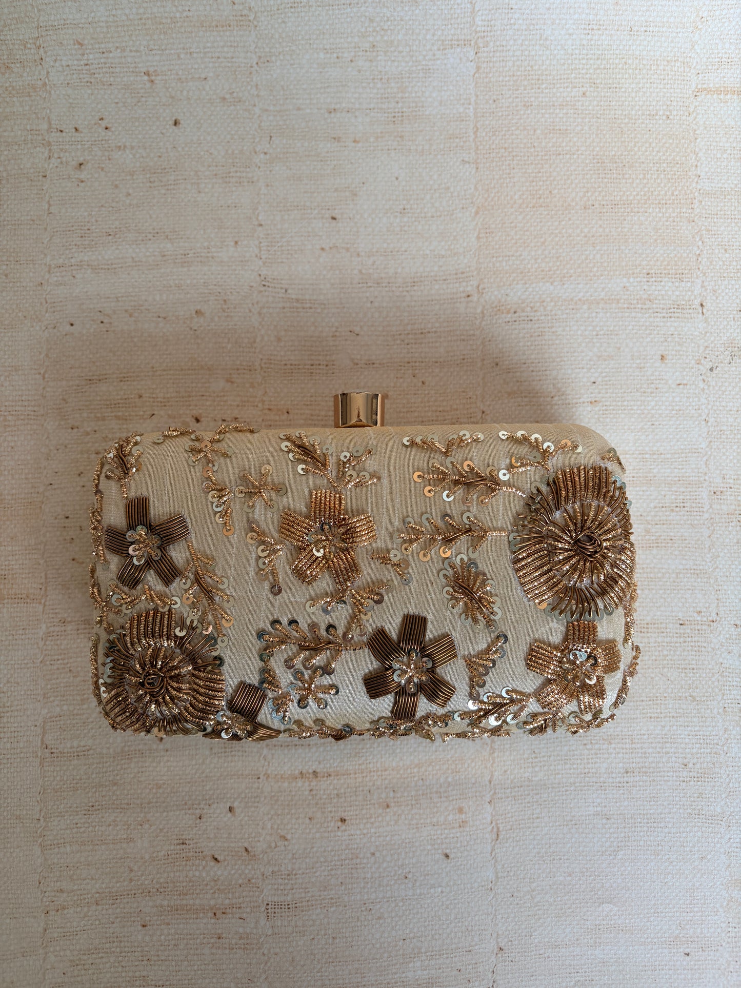 Faryal Rectangular Clutch (Gold) (ST139)