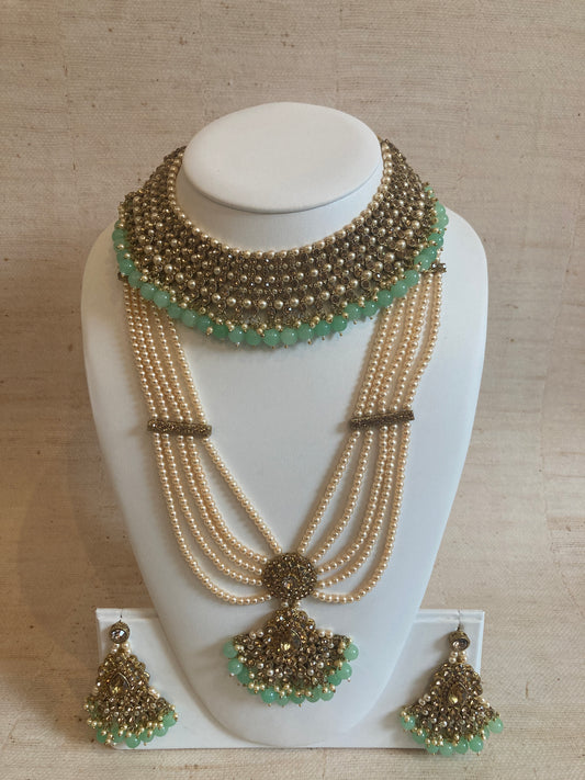 Riyasat Meenakari Kundan Pearl Set (ST128) (Mint)